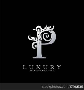 P Letter Logo Monogram Luxury Initial Logo vector template design silver.