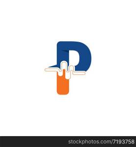 P Letter logo on pulse concept creative template design