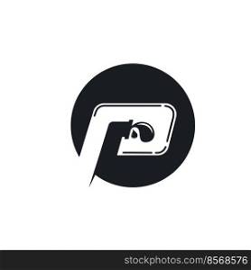 p letter water pipes concept  icon vector  design template