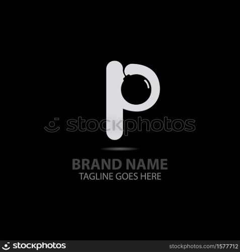 P letter With boom logo creative alphabet concept dsign