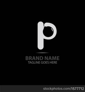 P letter With boom logo creative alphabet concept dsign