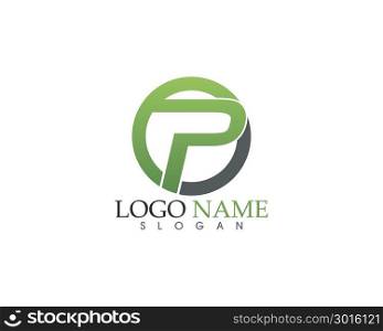 P logo design vector Business corporate letter