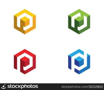 P Logo Hexagon illustration Icon. P Logo Hexagon illustration Icon Vector Template