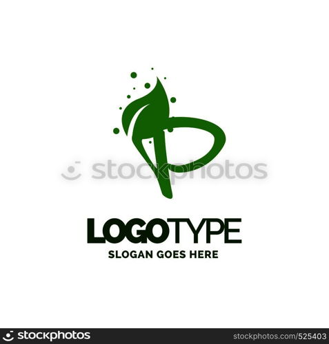 P logo with Leaf Element. Nature Leaf logo designs, Simple leaf logo symbol. Natural, eco food. Organic food badges in vector. Vector logos. Natural logos with leaves. Creative Green Natural Logo template.
