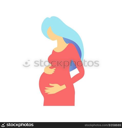 P®nant woman with lar≥tummy brochure e≤ment design. Future mother. Vector illustration with empty©space for text. Editab≤shapes for poster decoration. Creative and customizab≤frame. P®nant woman with lar≥tummy brochure e≤ment design