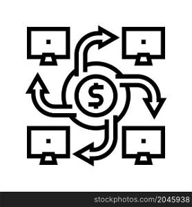 p2p finance system line icon vector. p2p finance system sign. isolated contour symbol black illustration. p2p finance system line icon vector illustration