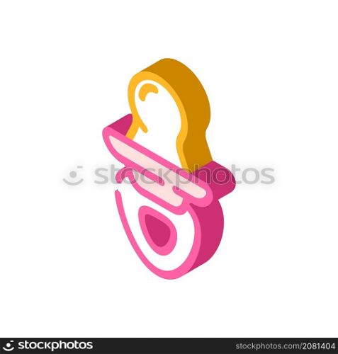 pacifier accessory for baby isometric icon vector. pacifier accessory for baby sign. isolated symbol illustration. pacifier accessory for baby isometric icon vector illustration