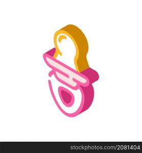 pacifier accessory for baby isometric icon vector. pacifier accessory for baby sign. isolated symbol illustration. pacifier accessory for baby isometric icon vector illustration