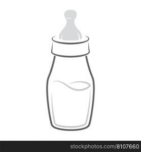 Pacifier milk bottle icon design illustration