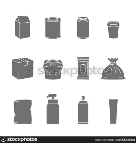 Pack container flask food and liquid mockup icon set flat isolated vector illustration