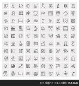 Pack of 100 Universal Line Icons for Mobile and Web