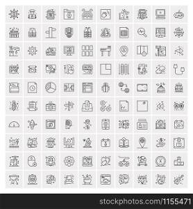 Pack of 100 Universal Line Icons for Mobile and Web