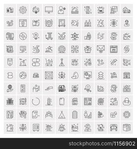 Pack of 100 Universal Line Icons for Mobile and Web