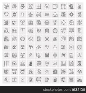 Pack of 100 Universal Line Icons for Mobile and Web