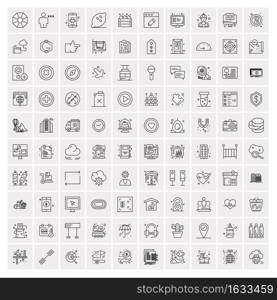 Pack of 100 Universal Line Icons for Mobile and Web