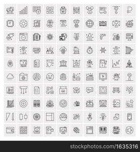 Pack of 100 Universal Line Icons for Mobile and Web