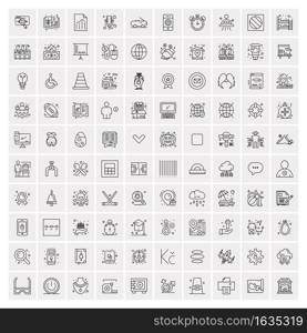 Pack of 100 Universal Line Icons for Mobile and Web