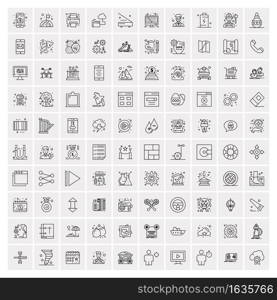 Pack of 100 Universal Line Icons for Mobile and Web