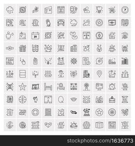 Pack of 100 Universal Line Icons for Mobile and Web