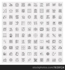 Pack of 100 Universal Line Icons for Mobile and Web