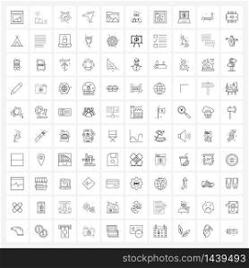 Pack of 100 Universal Line Icons for Web Applications image, folder, alarm, arrow design, arrow Vector Illustration