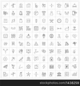 Pack of 100 Universal Line Icons for Web Applications kitchen, kitchen, beach, house, building Vector Illustration