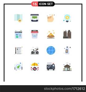 Pack of 16 creative Flat Colors of browser seo, http, pray, money, business Editable Pack of Creative Vector Design Elements