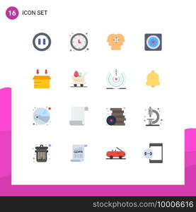 Pack of 16 creative Flat Colors of logistic, fan, talent, cooling, people Editable Pack of Creative Vector Design Elements