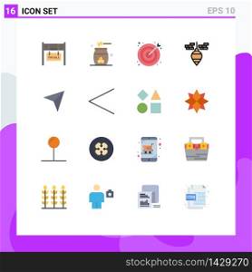 Pack of 16 creative Flat Colors of tool, bob, relaxation, plumb, target Editable Pack of Creative Vector Design Elements