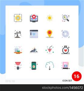 Pack of 16 Modern Flat Colors Signs and Symbols for Web Print Media such as school, red, sun, leukemia, cancer Editable Pack of Creative Vector Design Elements