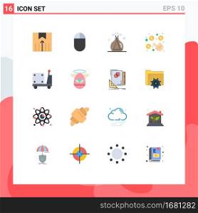 Pack of 16 Modern Flat Colors Signs and Symbols for Web Print Media such as angle, pump, spa, logistic, money Editable Pack of Creative Vector Design Elements