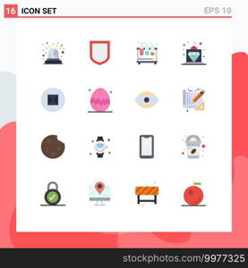 Pack of 16 Modern Flat Colors Signs and Symbols for Web Print Media such as symbols, ancient, tubes, service, premium Editable Pack of Creative Vector Design Elements