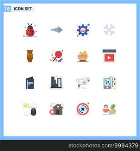 Pack of 16 Modern Flat Colors Signs and Symbols for Web Print Media such as culture, canada, business, winter, snow Editable Pack of Creative Vector Design Elements