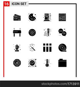 Pack of 16 Modern Solid Glyphs Signs and Symbols for Web Print Media such as medical, radiation, gas, sport, ui Editable Vector Design Elements