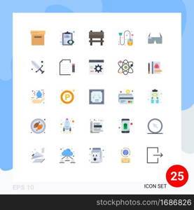 Pack of 25 creative Flat Colors of google glass, device, furniture, shipping, ecommerce Editable Vector Design Elements