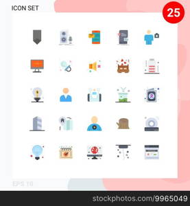 Pack of 25 creative Flat Colors of mobile, frontend, record, receiving sms, sms Editable Vector Design Elements