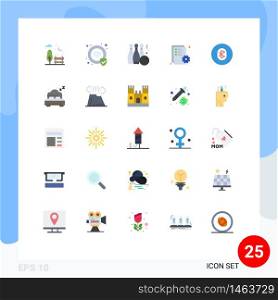 Pack of 25 creative Flat Colors of multimedia, bluetooth, ball, file, edit Editable Vector Design Elements