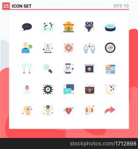 Pack of 25 creative Flat Colors of park, pool, ticket, user, funnel Editable Vector Design Elements
