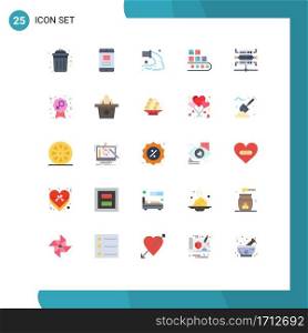 Pack of 25 creative Flat Colors of production, management, pipe, line, waste Editable Vector Design Elements