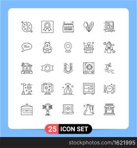 Pack of 25 creative Lines of baby, face, medal, bunny, routine Editable Vector Design Elements