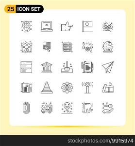 Pack of 25 creative Lines of discount, cloud, vote, browser, country Editable Vector Design Elements
