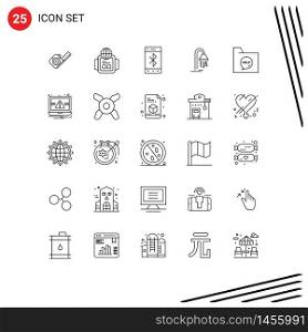 Pack of 25 creative Lines of document, communication, cell, shower, hotel Editable Vector Design Elements