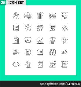 Pack of 25 creative Lines of drive, ride, city, route, destination Editable Vector Design Elements