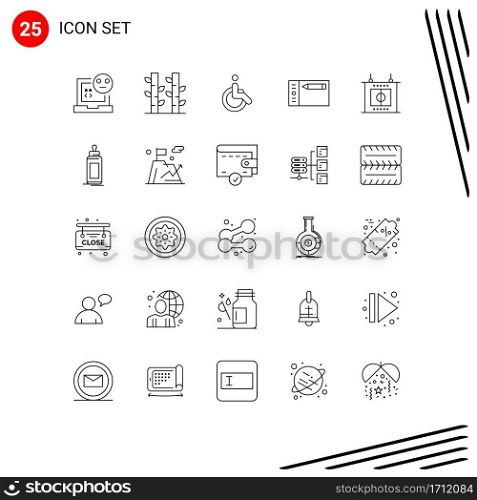 Pack of 25 creative Lines of football, graphic, plant, draw, walk Editable Vector Design Elements