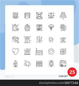 Pack of 25 creative Lines of person, growth, pencil, hub, connection Editable Vector Design Elements