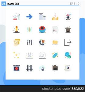 Pack of 25 Modern Flat Colors Signs and Symbols for Web Print Media such as city, cashing, right, cash, development Editable Vector Design Elements