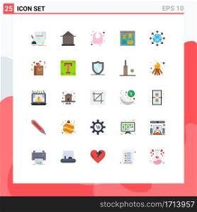 Pack of 25 Modern Flat Colors Signs and Symbols for Web Print Media such as connection, design, hut, web, infant Editable Vector Design Elements