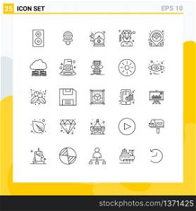 Pack of 25 Modern Lines Signs and Symbols for Web Print Media such as membership, man, hotel, business, kettle Editable Vector Design Elements