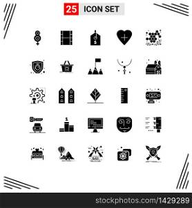 Pack of 25 Modern Solid Glyphs Signs and Symbols for Web Print Media such as protection, viscous, tag, sweet, autumn Editable Vector Design Elements
