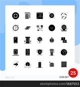 Pack of 25 Modern Solid Glyphs Signs and Symbols for Web Print Media such as spooky, halloween, app, right, arrow Editable Vector Design Elements
